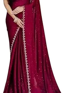 Nayanthara Trends Embellished Sequinned Satin Designer Saree